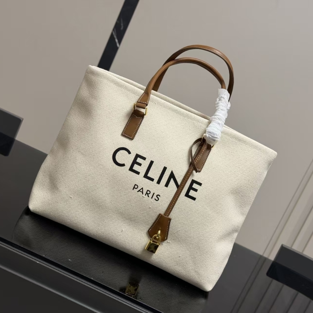 CELINE Cabas de France Canvas Tote Bag